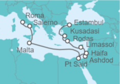 Itinerario del Crucero Lugares míticos, noches mágicas - Regent Seven Seas