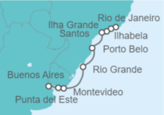 Itinerario del Crucero Maravillas de Sudamérica - Regent Seven Seas