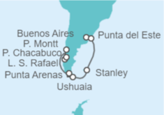Itinerario del Crucero Uruguay, Argentina, Chile - Regent Seven Seas