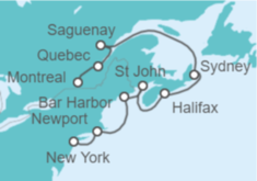 Itinerario del Crucero De Montreal a Nueva York  - Regent Seven Seas