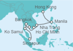 Itinerario del Crucero Escapadas culinarias en Asia - Regent Seven Seas