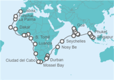 Itinerario del Crucero Vuelta al mundo - Regent Seven Seas