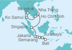 Itinerario del Crucero Descubrimiento de Bangkok a Bali - Regent Seven Seas