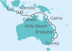 Itinerario del Crucero De Bali a Sydney - Regent Seven Seas