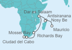 Itinerario del Crucero Madagascar, Sudáfrica - Regent Seven Seas