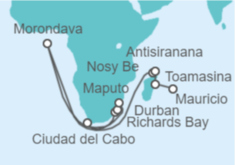 Itinerario del Crucero De Ciudad del Cabo a Mauricio  - Regent Seven Seas