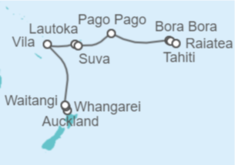 Itinerario del Crucero De Auckland a Papeete - Regent Seven Seas