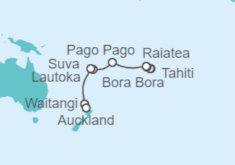 Itinerario del Crucero De Papeete a Auckland  - Regent Seven Seas