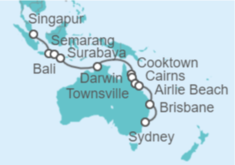 Itinerario del Crucero De Singapur a Sydney - Regent Seven Seas