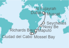 Itinerario del Crucero Majestuosos safaris y modernos chapiteles - Regent Seven Seas