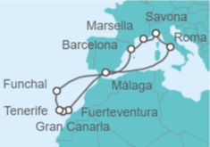 Itinerario del Crucero Islas Canarias - Costa Cruceros