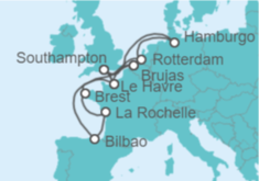 Itinerario del Crucero Francia, Reino Unido, Alemania, Holanda, España - MSC Cruceros