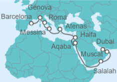 Itinerario del Crucero Italia, Grecia,  Jordania, Omán - Costa Cruceros