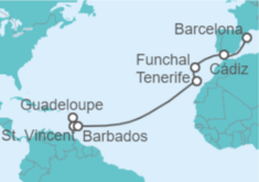 Itinerario del Crucero Desde Guadalupe a Barcelona - Costa Cruceros