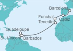 Itinerario del Crucero Desde Guadalupe a Barcelona - Costa Cruceros