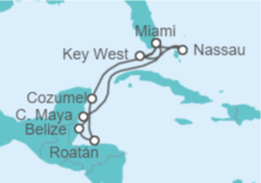 Itinerario del Crucero México, Honduras, Belice, Estados Unidos (EE.UU.), Bahamas - MSC Cruceros