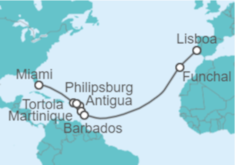 Itinerario del Crucero Islas Vírgenes - Reino Unido, Antigua Y Barbuda, Saint Maarten, Martinica, Barbados, Portugal - MSC Cruceros