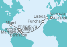 Itinerario del Crucero Islas Vírgenes - Reino Unido, Antigua Y Barbuda, Saint Maarten, Martinica, Barbados, Portugal, Es... - MSC Cruceros