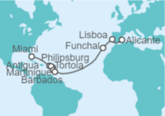 Itinerario del Crucero Islas Vírgenes - Reino Unido, Antigua Y Barbuda, Saint Maarten, Martinica, Barbados, Portugal - MSC Cruceros