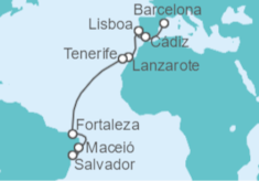Itinerario del Crucero Rumbo a Brasil - Costa Cruceros