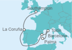 Itinerario del Crucero Francia, España - MSC Cruceros