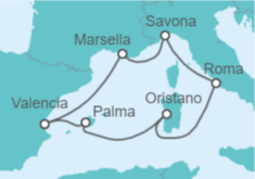 Itinerario del Crucero Francia, Italia, España - Costa Cruceros