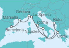 Itinerario del Crucero Mediterráneo Occidental - Princess Cruises