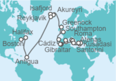 Itinerario del Crucero Gran Aventura: Mediterráneo, Islandia e Islas Británicas - Princess Cruises