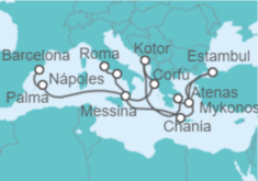 Itinerario del Crucero Islas Griegas, Italia y Turquía a Barcelona - Princess Cruises