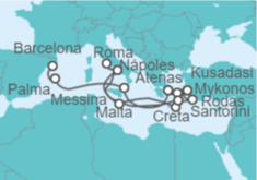 Itinerario del Crucero Explorador del Mediterráneo y Tierra Santa - Princess Cruises