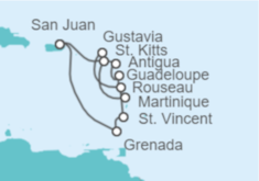 Itinerario del Crucero Costas turquesas, islas ocultas - Regent Seven Seas