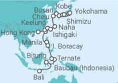 Itinerario del Crucero Desde Benoa (Bali, Indonesia) a Yokohama (Japón) - Seabourn