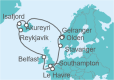 Itinerario del Crucero Norte de Europa e Islandia  - NCL Norwegian Cruise Line