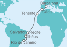 Itinerario del Crucero España, Brasil - Costa Cruceros