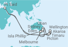 Itinerario del Crucero Desde Auckland (Nueva Zelanda) a Sydney (Australia) - Seabourn