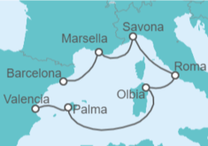 Itinerario del Crucero Historia y belleza natural - Costa Cruceros