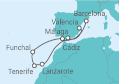 Itinerario del Crucero Islas Canarias - Costa Cruceros