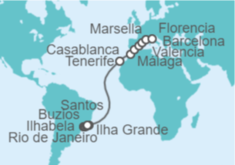 Itinerario del Crucero Desde Santos (Sao Paulo) a Livorno (Florencia/Pisa) - MSC Cruceros