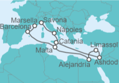 Itinerario del Crucero Italia,  Chipre, Egipto, Malta, España - Costa Cruceros