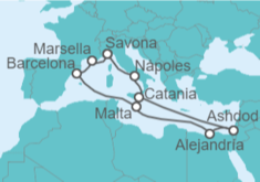 Itinerario del Crucero Italia,  Egipto, Malta, España, Francia - Costa Cruceros