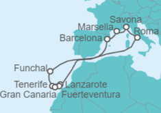 Itinerario del Crucero Islas Canarias - Costa Cruceros