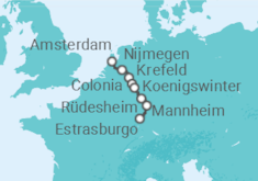 Itinerario del Crucero Crucero por el Rin de Ámsterdam a Estrasburgo  - CroisiEurope