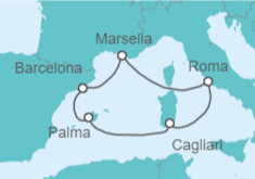 Itinerario del Crucero España, Italia y Francia - AIDA