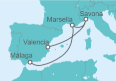 Itinerario del Crucero Italia, Francia - Costa Cruceros