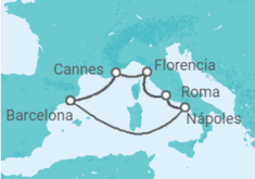 Itinerario del Crucero Italia y Francia - Disney Cruise Line