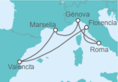 Itinerario del Crucero Italia, Francia - MSC Cruceros