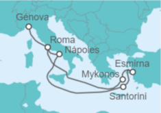 Itinerario del Crucero Grecia, Turquía e Italia - MSC Cruceros