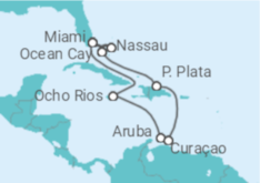 Itinerario del Crucero Bahamas, Estados Unidos (EE.UU.), Jamaica, Aruba, Curaçao - MSC Cruceros