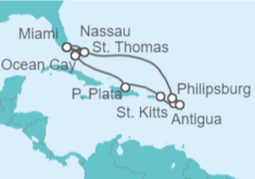 Itinerario del Crucero Saint Maarten, Antigua Y Barbuda, Islas Vírgenes - EEUU, Estados Unidos (EE.UU.), Bahamas - MSC Cruceros