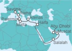 Itinerario del Crucero Del Arábigo al Mediterráneo - Costa Cruceros